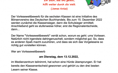 Vorlesewettbewerb am Johanneum